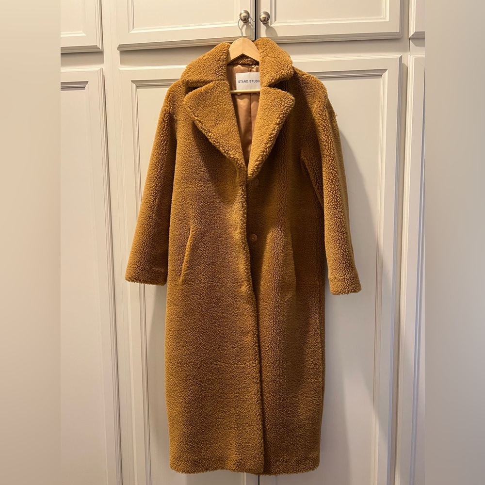Stand Studio Women's Camille Long Teddy Coat 34 Ladies Small